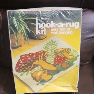 Malina Hook-a-Rug Kit with Mushroom Design Vintage New